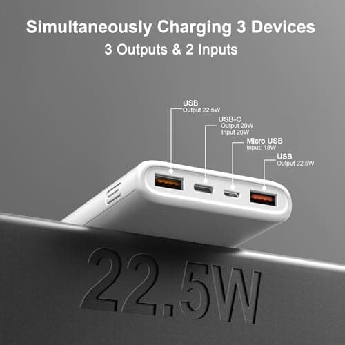 Power Bank 10000mAh, 22.5W Portable Charger for iPhone&Android — view 4