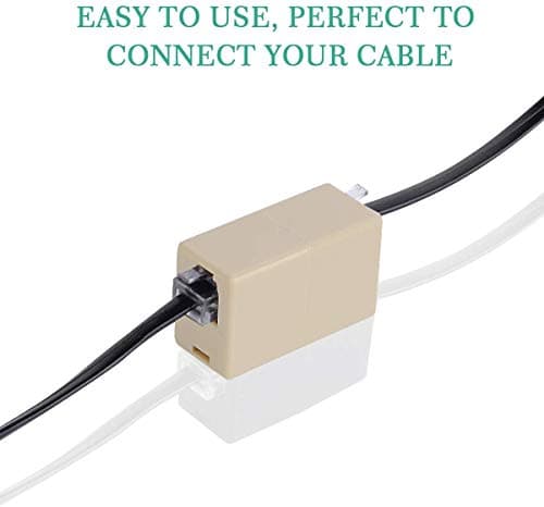 SHONCO Phone Line Adapter, Five-way Telephone Splitter,RJ11 6P4C Male-to-female 5-socket Port Telephone Line Cable Splitter and One In-line Coupler Connector,Beige — view 6