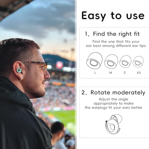 HOYIO Ear Plugs for Noise Reduction–Super Soft, Reusable Hearing Protection in Flexible Silicone for Sleep, Noise Sensitivity & Flights-8 Ear Tips in XS/S/M/L–27dB Noise Cancelling–Light Blue — view 4