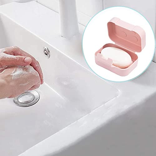 Travel Soap Case Box,2Pcs Soap Box,Soap Dish with Lid,Portable Shower Soap Box,Sealed soap dish with lid,Perfect for Bathroom, Travel, Camp, Gym (blue/pink) — view 3