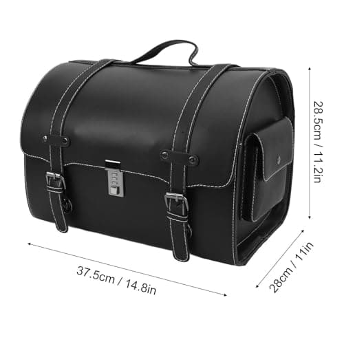PolyGen Motorcycle Tail Bag with Combination Lock for Scooters/Electric Vehicles, 29.5L Large Capacity Water Defiance Motorcycle Trunk Bag for Helmet Storage (Black) — view 3