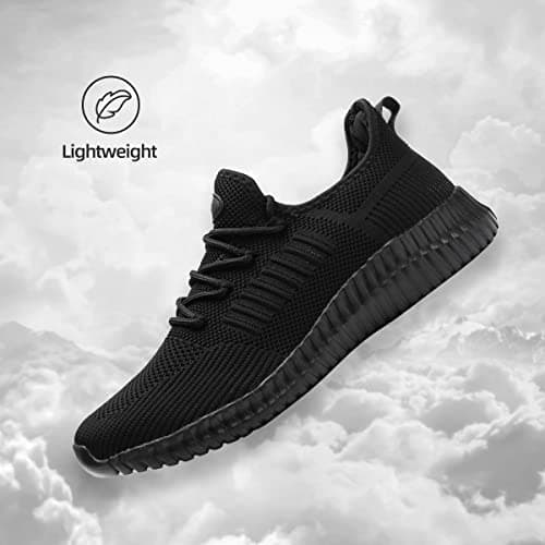 SK·TRIP Women's Walking Shoes Lightweight Breathable Flying Woven Mesh Upper Casual Jogging Shoes Ladies Tennis Shoes Workout Footwear Non-Slip Gym Sneakers for Women, Allblack, 5.5 UK — view 5