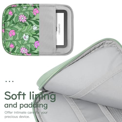 Vinabilia 6-7 Inch Sleeve Case for Kindle and eReader, Cyan+Flower — view 5