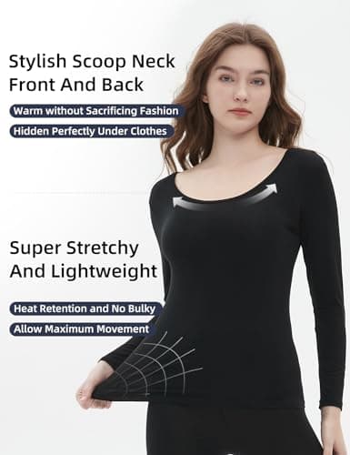 Vinconie Thermal Underwear Womens Bottom Thermal Underwear Set Ladies, 1 Pack Black, XS-S (6 8 10) — view 3