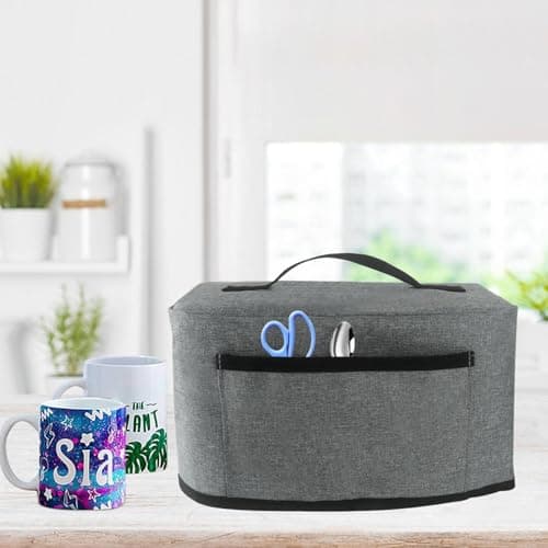 Spizummp Mug Press Dust Cover - Mug Heat Pressed Carrying Case with Mesh Pocket, Portable Travel Tote Bag for Craft Supplies | No Zipper, Top Handle — view 3