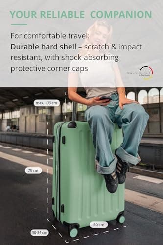 Hauptstadtkoffer Spree – Large Hardshell Suitcase, TSA Lock, 4 Double Wheels, Trolley Luggage, Rolling Suitcase, Travel Case with Expandable Capacity, 75 cm, 119 Liters, Mint — view 2