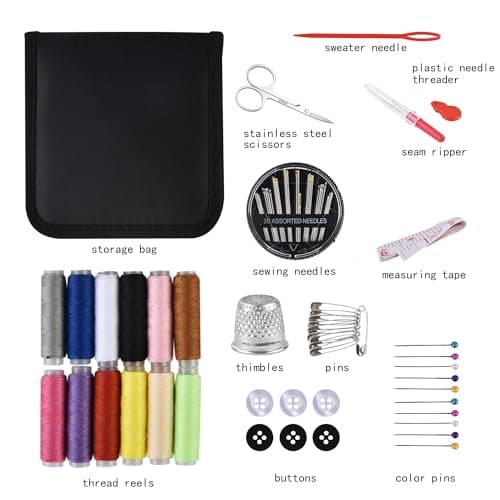 Travel Sewing Kit 72pcs Needle and Thread Kit, Portable Mini Sewing Supplies for Beginner | Kids | Home and Emergency Use — view 2