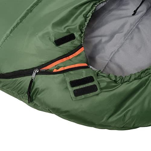 Amazon Basics Sleeping Bag for Cold-Weather Camping and Hiking, Lightweight, Mummy, Olive Green — view 5