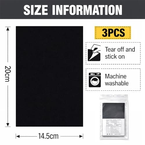 YISCOKO 3PCS Black Nylon Down Jacket Repair Patches (20×14.5cm), Self-Adhesive Waterproof Lightweight Fabric Repair Patch Kit for Down Jacket Rip, Tent, Outerwear, Clothing — view 2