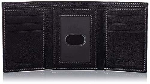Timberland Men's Leather RFID Blocking Trifold Wallet Travel Accessory-Tri-Fold, Black, One Size — view 4