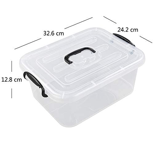 Uumitty Plastic Storage Box Bins with Lids, Pack of 6 (8 Litres) — view 2