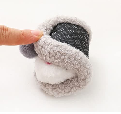 FedMois 3 Pairs Baby Boys Girls Non-Skid Indoor Fuzzy Slipper Shoes Socks Winter Warm, Pink, Grey and Beige, 12-18 Months — view 5