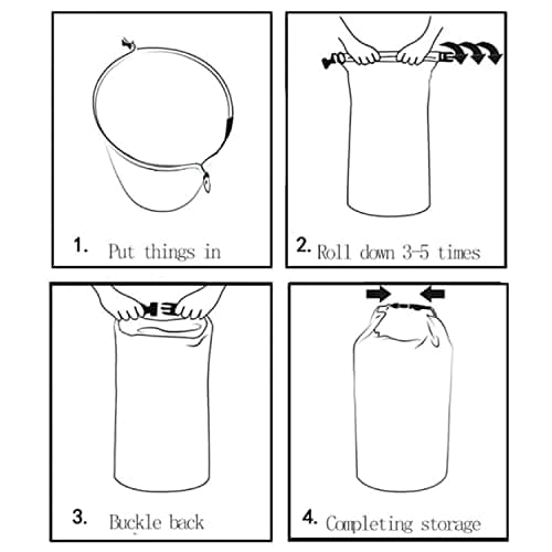DRERIO 6 PCS Dry Bags Waterproof Dry Bag Set Dry Sack Small Dry Bags Rucksack Liner Black Canoe Bags Water Resistance for Camping Hiking Backpacking Kayaking Home Storage — view 3
