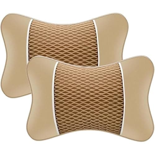 2 Pack Car Neck Pillow for Lexus ES Sedan ES Hybrid ES 250 /ES 260, Head Neck Rest Cushion Relax Neck Support Headrest Breathable Comfortable Pillows for Travel Car Seat Home, Beige