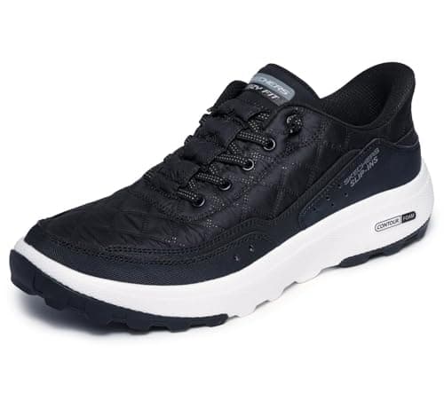 Skechers Men's Urban Explore Cozy Fit Slip-in, Black/White, 7.5 UK