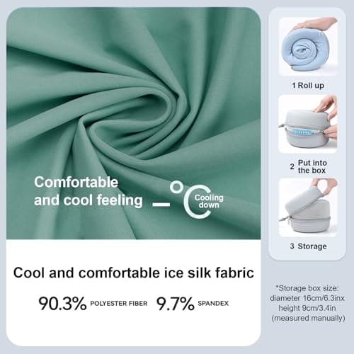 Vbvbip Pine Green Memory Foam Travel Neck Pillow - Ergonomic Support for Airplanes, Long Flights & Car Rides | Premium Comfort with Washable Cover & Portable Storage Box — view 5