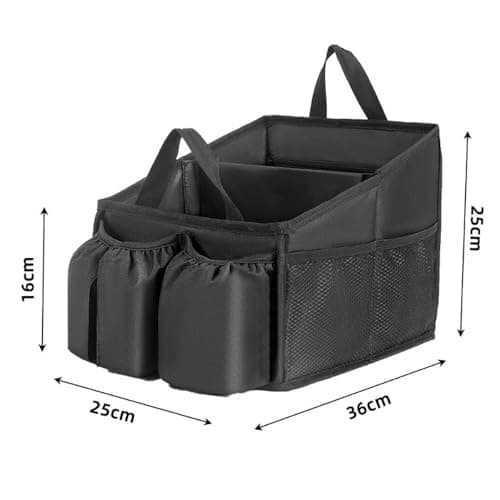 Gsrhzd Car Seat Organiser, Cup Holders, Tissue Box, Multiple Mesh Pockets — view 3