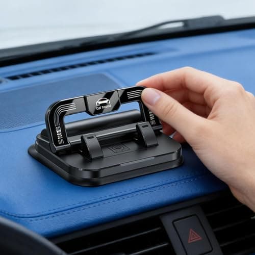 Car Mount - 360° Rotation Adjustable Suction Base, Non-Slip Phone Holder, Sturdy Stand Rack | Modern Design Universal Car Phone Holder For Family Travel Driving Automotive Vehicle Indoor Use — view 2