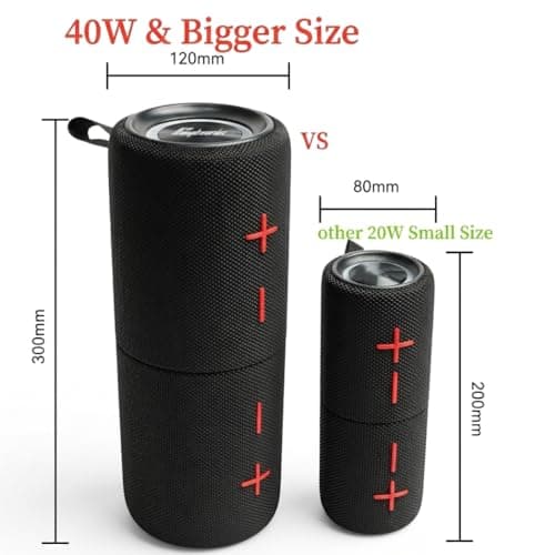 2 in 1 Magnetic Dual Splittable Bluetooth Speaker, 40W Portable Wireless Speakers with Deep Bass, IPX6 Waterproof, Bluetooth 5.3, 24H Playtime, 360° Stereo Sound for Home, Outdoor, Party, Travel — view 2