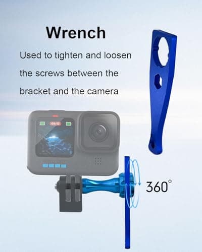 SEYUGOPTI Blue Aluminum Thumb Screw Set with Wrench for GoPro Hero 8-13 — view 4