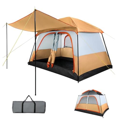 Treeboy bell tents for camping 4 person family large tent waterproof Beige