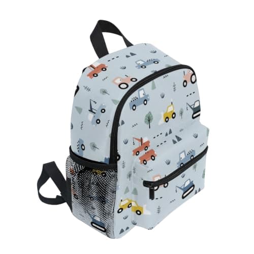 Mnsruu Kids Toddler Backpack Cute Construction Vehicles Car Preschool Kindergarten Bookbag Nursery Travel Bag for Boys Daycare — view 5
