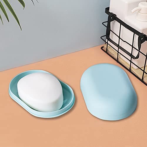 XHNFCU 3 Pack Travel Soap Case - Portable, Waterproof & Leakproof Shower Soap Box - Blue, Pink, White — view 4
