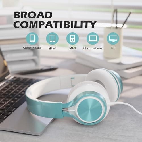 Ailihen C8 Headphones Wired with Mic Foldable and Adjustable, Lime Green — view 4