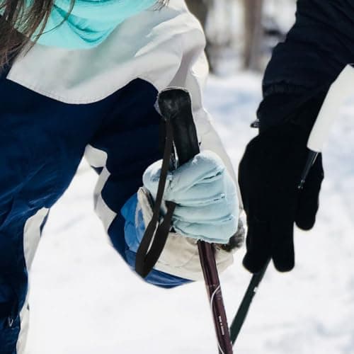 HOMSFOU 2pcs Adjustable Nylon Ski Pole Strap and Walking Stick Wristband with Wear-resistant Black Material for Outdoor Activities and Skiing, Sleek and Sturdy Trekking Stick Wrist Leash — view 4