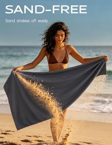 WATER TIME Beach Towel Sand-Free 3x Fast Dry Folds Small, White — view 4