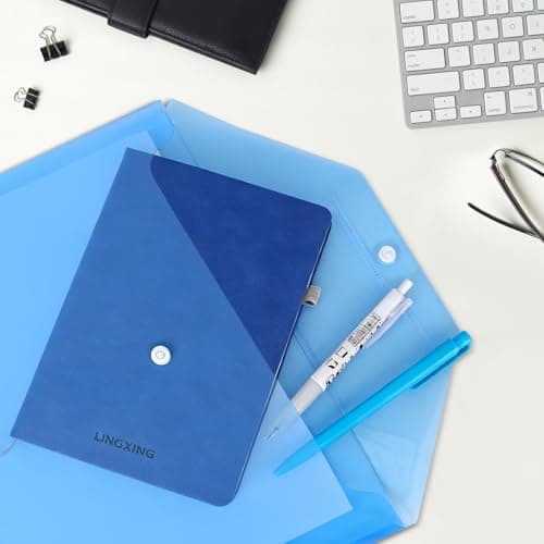 24Pack Plastic Wallets Folders - A4 Plastic Folders Document Folder Wallet Popper Wallets with Label Pocket, Assorted — view 3