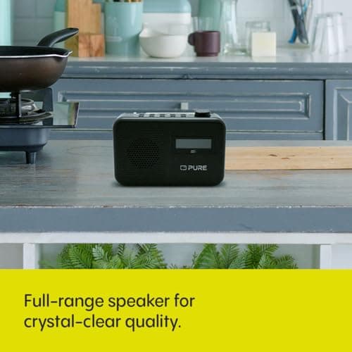 Pure Elan One2 portable DAB+/FM radio with Bluetooth 5.1 (LCD display, 10 preset buttons, can run with 4xAA batteries) Charcoal Black — view 4