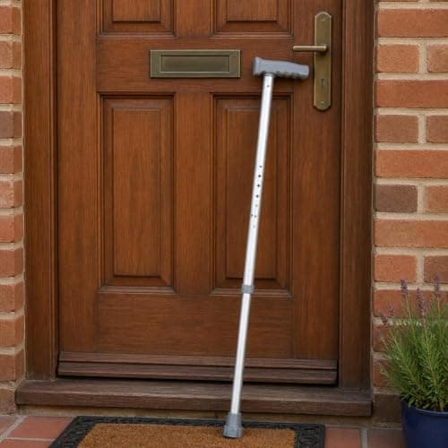 Lifeswonderful - Adjustable Height Walking Stick Cane with Rubberised Handle & Slip-Resistant Rubber Tip — view 3