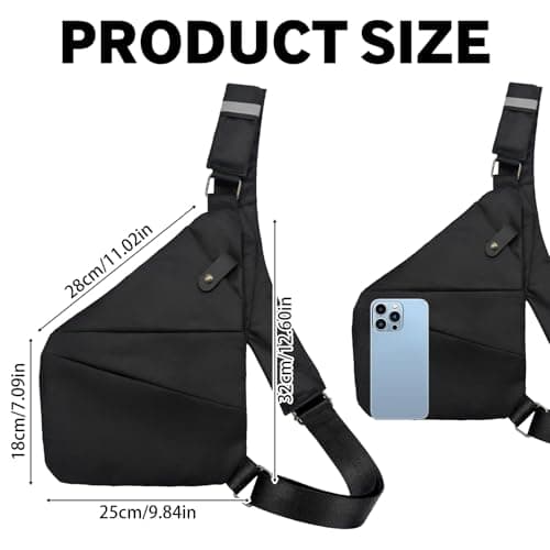 ZHAOCAI Anti Theft Bag Unisex Anti Theft Crossbody Bag Women Oxford Cloth Cross Body Bag Convenient Multi-Pocket Sling Bag Suitable For Travel And Everyday Use (Black) — view 3