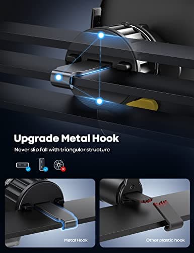 Lamicall Car Vent Phone Holder - [Quick Spring Clip] Car Phone Mount with Metal Hook, Universal Air Vent Cradle for iPhone 17 16 15 14 13 12 Pro Max Plus Air Mini, Samsung S25, 4-7” Phone — view 3