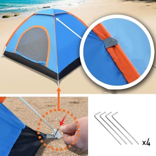 Pop Up Tent 2 Man, Waterproof Windproof Anti-UV Camping Tent, Instant Automatic Tent, Lightweight, for Beach, Outdoor, Traveling, Hiking, Camping, Fishing — view 4