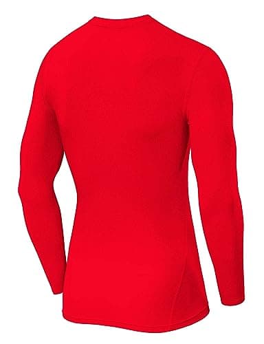 TCA Men Long Sleeve Compression Shirt, Athletic Workout Sports Undershirt Base Layer Top - High Risk Red, S — view 2