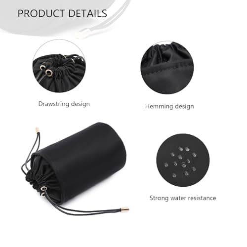 YONBEN Tall Purse Organizer Insert Womens nylon Round Handbag Organizer Storage,Handbag Purse Organizer Round Cosmetic Pouch Bag Bucket Makeup Bag (XS, Nylon-Black) — view 3