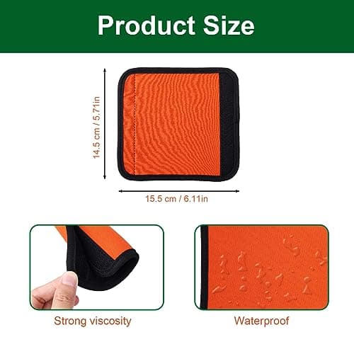 WLLHYF 2 Pack Luggage Handle Wraps Nylon Suitcases Cover Luggage Ribbon Comfort Soft Identification Strap Flying Airplane Accessories Cruise Must Have Bright Orange — view 2