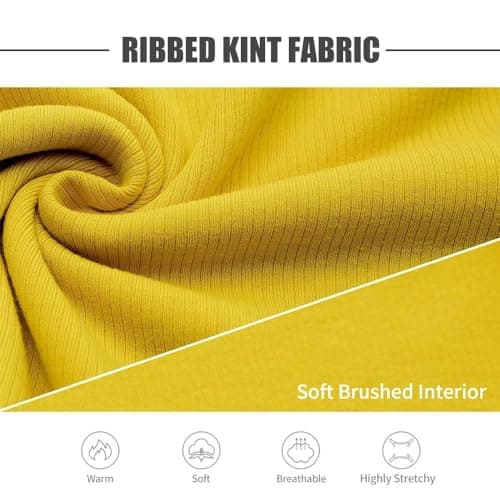 Zengjo Mens Turtleneck Thermal Base Layer(Yellow,XXL) — view 3