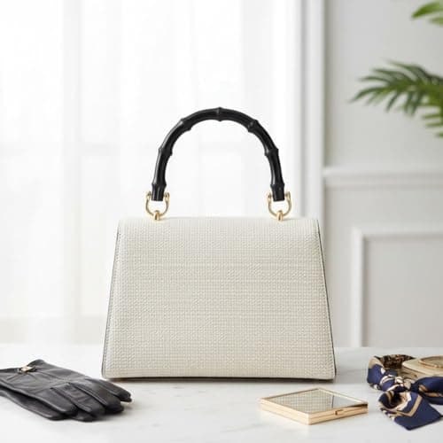 Brxmpn 2pcs Bamboo Joint Shaped Bag Handles with Metal Buckle U-shaped Purse Handles Handbag Handles for Tote Bag Making Decoration — view 4