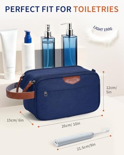 ECOHUB Toiletry Bag for Men, Wide-Open Travel Wash Bag with Wet Pocket — view 6