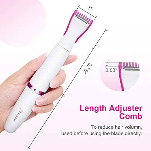 Bikini Trimmer, Funstant Electric Razor for Women with Comb, Cordless Safe Hair Trimmer Floating Foil for Dry Use, Battery Operated Personal Shaver for Lady Girl, Pubic Hair, Delicate Private Area — view 4