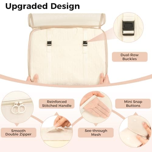 BAGAIL 8-Piece Packing Cubes Set, Travel Organizers with Breathable Mesh & Shoe Bag, Lightweight Nylon Packing Organisers for Luggage Suitcase, 9 Colors - Beige — view 5