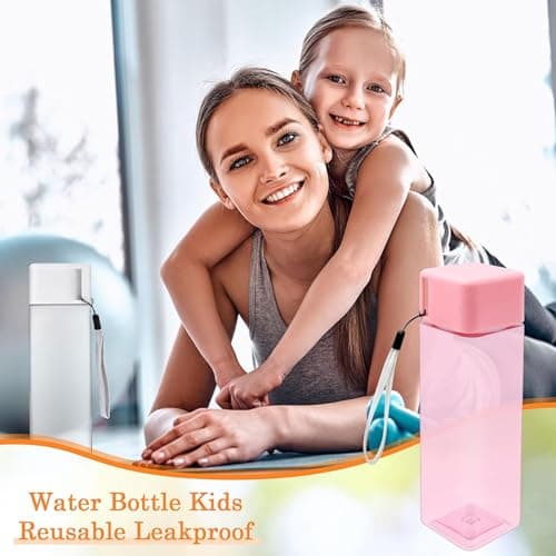 20 Pack 450ml Square Plastic Water Bottles, Multicolour Drinks Bottles — view 5