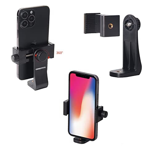 CAMBOFOTO 2-Pack Tripod Phone Holders with Adjustable 360° Clamp — view 6