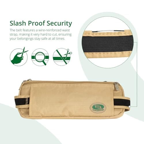 Hajj Safe Anti-Theft Men Waist Bag & Ihram Belt Secure Travel Money Belt (Beige) — view 6