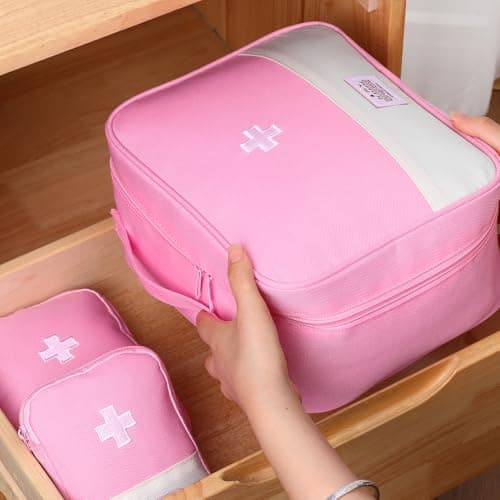 ViEinkaufen 3 Pack Pink Empty First Aid Kit Bags — view 5
