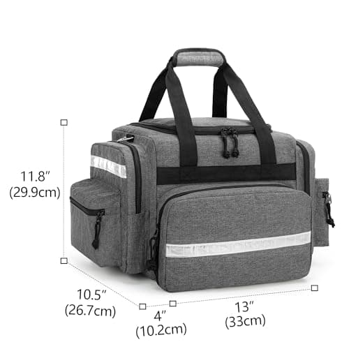 Damero Large Capacity Emergency Medical Bag with Removable Dividers, Grey — view 5
