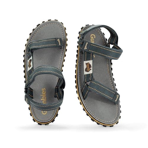 Gumbies Tracker Sandals | Unisex Contoured Adventure Sandals with Adjustable Recycled Straps & Recycled Rubber Outsole | Lightweight, Supportive Outdoor Footwear | Grey | EU 46 — view 4